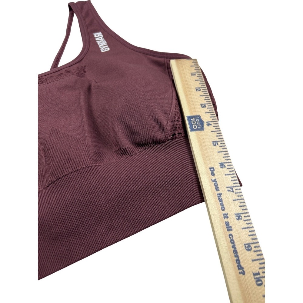 Gymshark Energy+ Seamless Sports Bra Burgundy Purple with padding Size L - Picture 5 of 8
